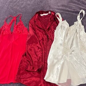 Victoria's Secret Red, Burgundy, and White Intimate Set